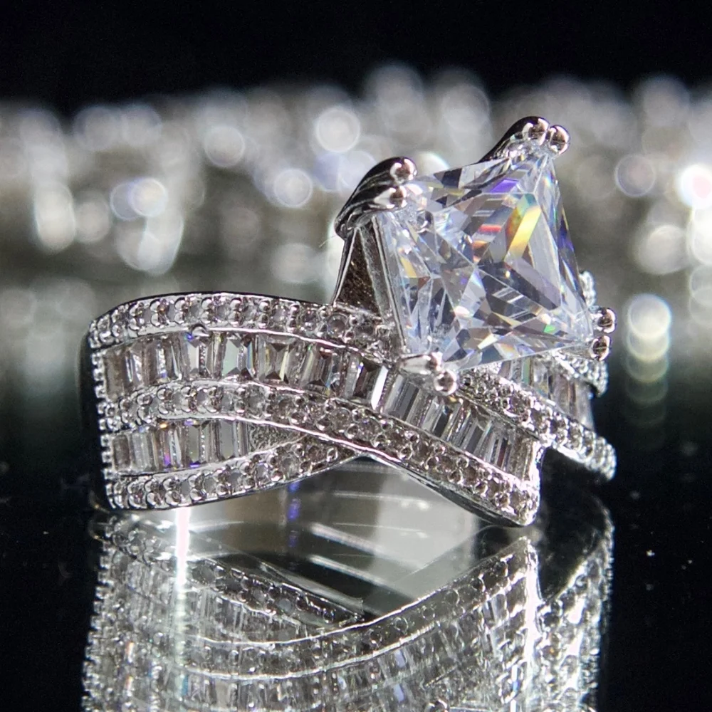 Jenna Jameson Silver Princess Cut Ring - Picture 4 of 7